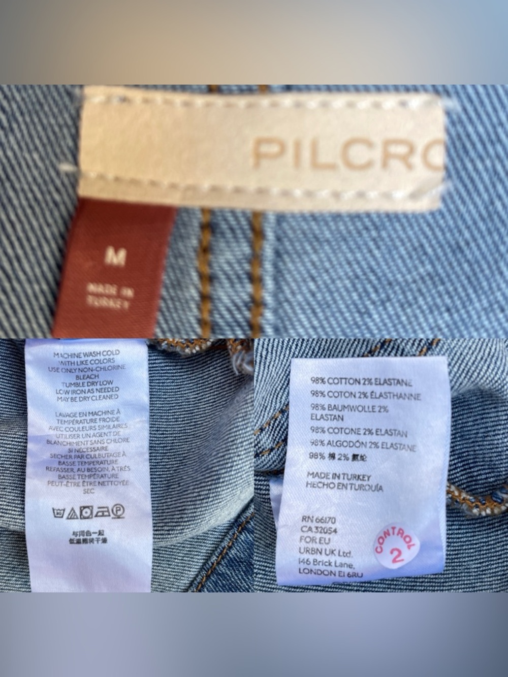 Anthropologie Pilcro boxy light blue denim jacket Minimalist classic spring M - Picture 6 of 8